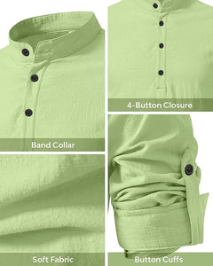 Bellstone Men'S Cotton Blend Solid Regular Dress Shirt (Kurta800_Combo_Light Green_Maroon_Xl_Lighr Lighr Green - Maroon 2Xl