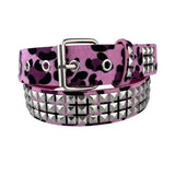 Ftk Gothic Punk Rivet Belt Square Bead Waist Belt With Pin Buckle For Women