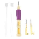 Punch Needle Embroidery Set With 3 Sizes Needle Pen Kit Tool For Diy Craft, Threaders, Sewing, Knitting For Mother (Yellow +)