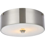 Living District Indoor Modern Home Decor Bright Hazen 2 Light 12 Inch Burnished Nickel Flush Mount
