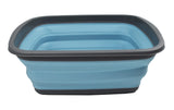 SAMMART 10L (2.6 Gallons) Collapsible Tub Foldable Dish Tub Portable Washing Basin Space Saving Plastic Washtub (Grey/Sea 