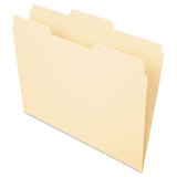 Pendaflex Essentials 752132 File Folders, 1/3 Cut, Second Position, Top Tab, Letter, Manila, 100/Box