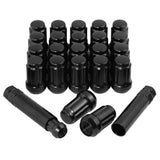 1/2-20 Acorn Lug Nuts 1/2x20 Lug Nuts Black Set of 23 pcs 6 Spline Lug Nuts 1.38 Long Closed End Aftermarket Wheel Lug Nut Fit