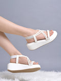 Shoetopia Womens & Girls White Wedges Sandal Solid Criss-Cross Strap Design Stylish Comfortable Durable Heels Perfect For Casual Party Eu41,White,8,B0DFVCSJ7P