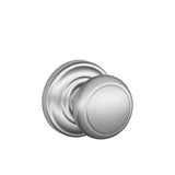 SCHLAGE Andover Passage Knob, Andover Rose, Satin Chrome FA10AND626/F10AND626AND