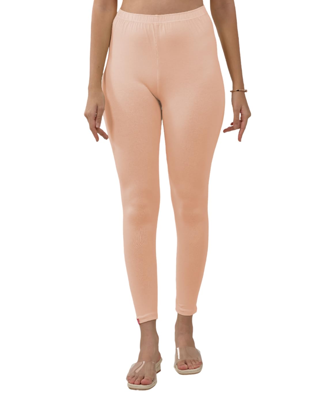 Lyra Women Solid Premium Cotton Ankle Length Leggings | Mid-Waist | Fashionwear