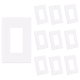 AIDA 1-Gang Screwless Light Switch Cover Plate, Standard Decorative Outlet Covers - Matte White, 10-Pack Unbreakable Polycarbona