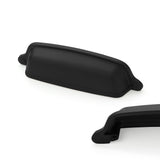 CABDM 10 Pack 3-3/4 inch (96mm) Matte Black Cabinet Cup Pulls Black Drawer Pulls Kitchen Hardware Cabinet Handles Drawer Handles