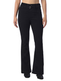 Only WomenS Solid Flared Fit Black Jeans With Belt