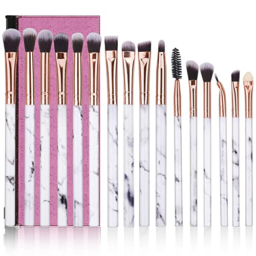 Eye Makeup Brushes Duaiu 16Pcs Eyeshadow Brushes Eyebrow Eyeliner Blending Brush Premium Synthetic & Marble Handle Brushes Sets 