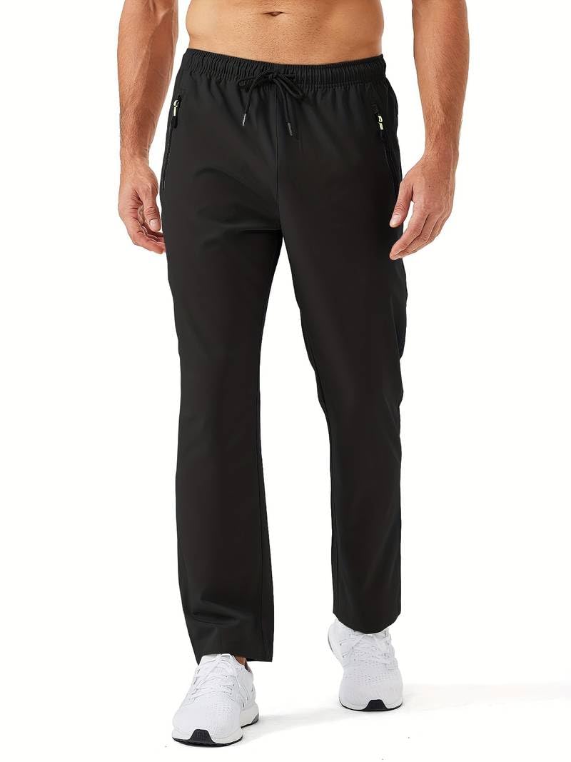 Toplot Track Pants For Men || Activewear Pants || Mens Joggers || Zipper Pocket || Casual Trousers || Stretchable (Sports | Gym | Yoga) (Track-Pant-5217-Black-38),Black,38,B0DRCYVS4G