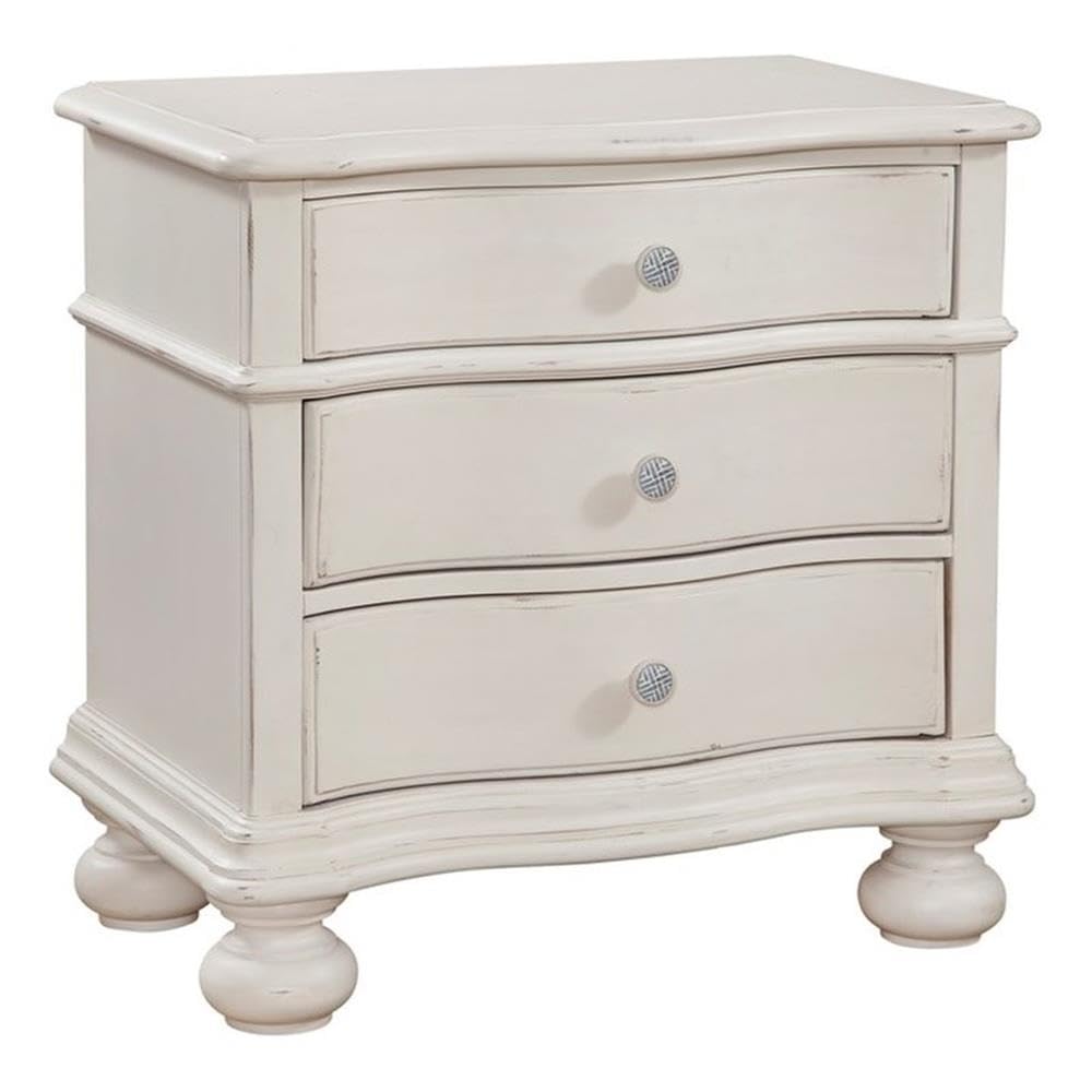 American Woodcrafters Rodanthe Dove White Three-Drawer Wood Nightstand