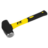 Performance Tool M7105 Heavy Duty Fiberglass Handle Hammer with Anti-Shock Rubber Cushion Grip and Mirror Polished Striking Face