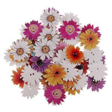 ATORSE 5x1 Pack Assorted Shape Wooden Buttons Flatback Beads Craft 25mm Flower