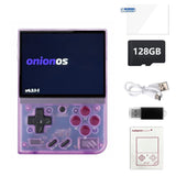 Marryoo MIYOO Mini Plus 128GB Onion OS Preinstalled Retro Portable Handheld 3.5inches IPS Screen Game Console Miyoo Mini+ Console Compatible with Onion OS (Purple Transparent)