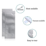 100 Pcs (Outer Size 1.57x4.33 inches) Coffee Food Storage Heat Sealable 3.34mil Mylar Pure Foil Bag Vacuum Pouch for Sampling Pa