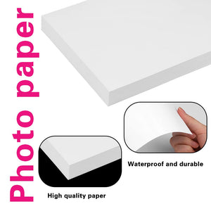 100 Sheets Photo Paper, 6 x 8 Premium Glossy Photo Paper Picture Paper 180 gsm Printer Brochure Paper Glossy, Office Supplie