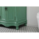 Elegant Decor Windsor 60 Solid Wood And Mdf Double Bathroom Vanity In Mint
