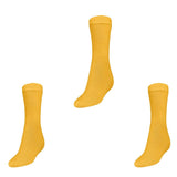 Mukhaksh (Pack Of 3 Pairs Boys Kids Cotton Comfortable Yellow Socks Calf Length Long School Uniform School Dress Yellow Socks, 3