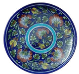 Potterywalaz Blue Pottery Ceramic Decorative Wall Hanging Handmade Plate(20 cm x 20 cm x 3 cm)