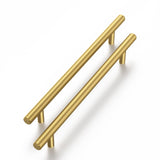 Haliwu 10 Pack Cabinet Handles Brass Gold Cabinet Pulls 5 Inch Hole Center Drawer Pulls Modern Bar Dresser Handles for Bathroom 