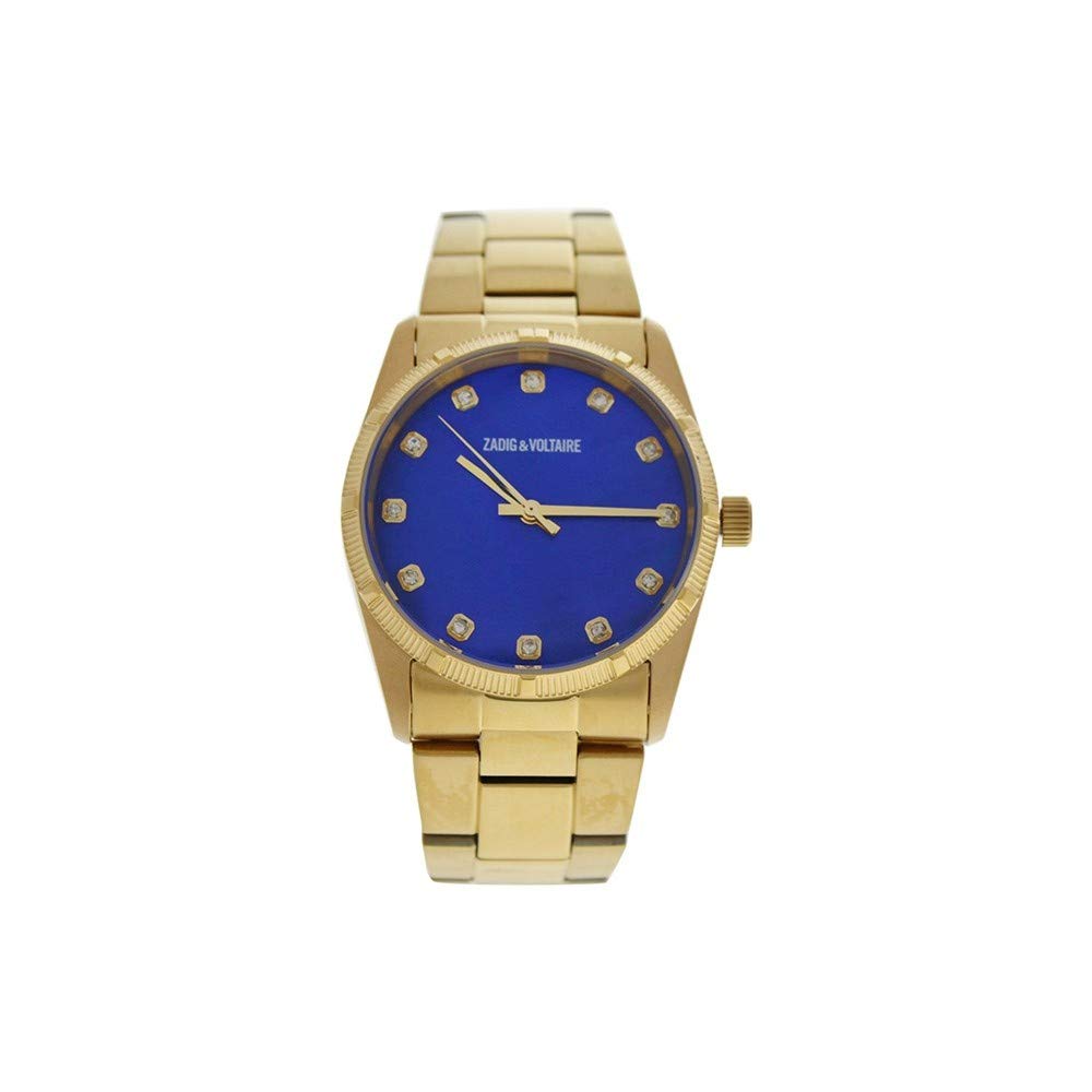 Zadig & Voltaire Zvf220 Blue Dialgold Stainless Steel Bracelet Watch Watch For Unisex 1 Pc