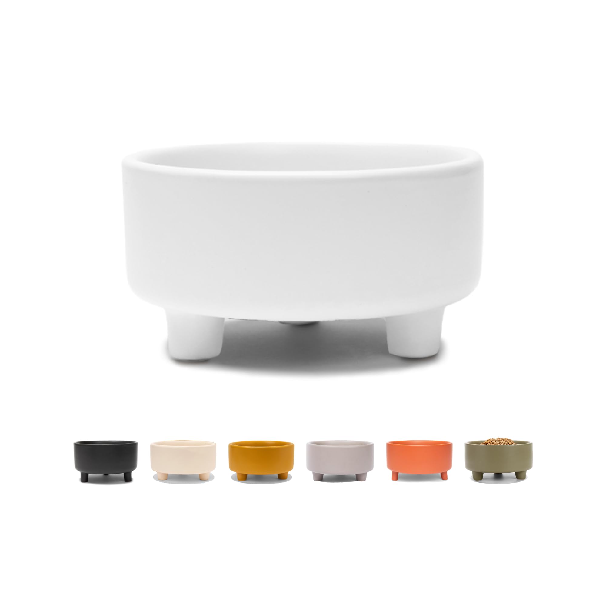 Waggo Uplift Ceramic Dog Bowl for Small Medium and Large Breeds - Heavyweight and Durable Pet Food and Water Dish Crock, Dishwas