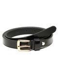 Teakwood Leathers WomenS Minimal Black Leather Belt With Golden Buckle | T_Bt_W_253_Glbl28