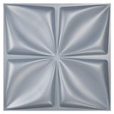 Art3d Matt Grey Silver 3D Wall Panel PVC Flower Design Cover 3 Sq Meter, for Interior Wall Decor in Living Room,Bedroom,Lobby,Of
