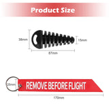 Almocn Muffler Exhaust Wash Plug 0.6-1.5 Wash Plug With Streamer For Motorcycle Bike 2 Stroke Rubber Exhaust Silencer, Black