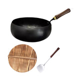 MERISHOPP Wok Pan General Fuel Pans Uncoated Cookware Boiling Cooking Wok Pots Iron Wok 28cm