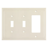 Henne Bery Modern Edge Decorative Wall Plate Switch Plate Outlet Cover, Durable Solid Zinc Alloy (Double Toggle/Single Decorator