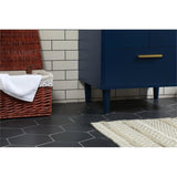 Elegant Decor Baldwin 24 Solid Wood And Mdf Bathroom Vanity In Blue