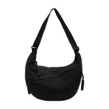 Ecomistiq Nylon Crossbody Bag Fashion Simple Shoulder Bag For Walking Work Traveling Black