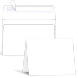 Ohuhu Blank White Cards and Envelopes 100 Pack - 4.25 x 5.5 Heavyweight Folded Cardstock and A2 Envelopes for DIY Greeting Cards