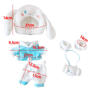 niannyyhouse Doll Dressup 7.8in/20cm Plush Doll Clothes Blue Dog Suit Stuffed Figures Toys Accessories