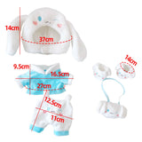 niannyyhouse Doll Dressup 7.8in/20cm Plush Doll Clothes Blue Dog Suit Stuffed Figures Toys Accessories