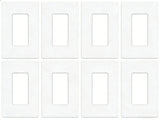ZEFTV 8 Pack Screwless Decorator Wall Plates 1-Gang Switch Outlet Electrical Cover Plate Unbreakable Thermoplastic Faceplate for