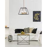 Living District Indoor Modern Home Decorative Bright Ceiling Declan 20 Inch Pendant In Black And Brass