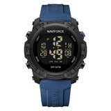 Naviforce Men Sports Waterproof Digital Watches With Stopwatch Alarm Rubber Strap Wristwatch For Women, Black+Gray, Sport