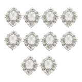 ATORSE 5x10pcs Oval Flatback Acrylic Crystal Rhinestone Button DIY Craft Clear