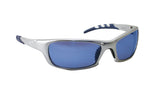 GTR Safety Glasses Silver Frame Ice Blue Mirror Lens Polybag