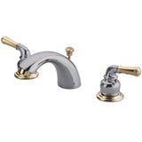 Kingston Brass Kb954 Magellan Ii 4-Inch To 8-Inch Mini Widespread Lavatory Faucet With Metal Lever Handle, Polished Brass, Polis