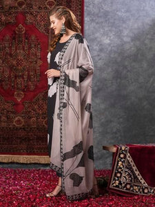 Gosriki Women'S Rayon Blend Straight Printed Kurta With Pant & Dupatta (Meerut Black-Gs_Xl_Black_X-Large),Black,,B0D9YWGLRN