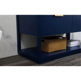 Elegant Decor Larkin 48 Solid Wood Mdf Single Bathroom Vanity In Blue