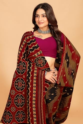 Tamaira Fashion Women'S Plain Cotton Saree (11538_Beige&Rustorange
