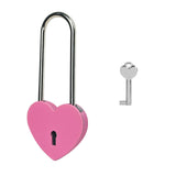Gradleen Single Heart Lock with Key 3.5 Inches,50mm Love Padlock Matte Finish Rose Red Metal Love Lock for Lovelock Bridge,Card 