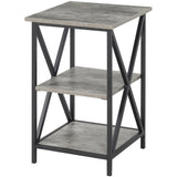 Convenience Concepts Tucson Shelves, 3-Tier End Table, Faux Birch/Black