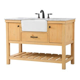 Elegant Decor Clement 48 Aluminum Mdf Single Bathroom Vanity In Natural Wood
