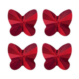 50pcs Cute Czech Butterfly Center Drilled Crystal Glass Beads 10mm (0.4 Inch) January Siam Red Birthstone #5754